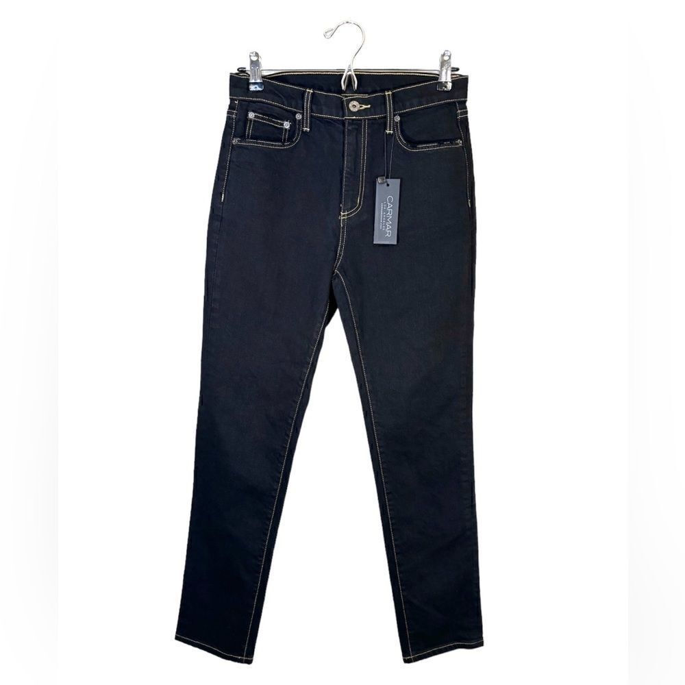 Carmar Marina Navy Blue Jeans Stretch Straight Leg Size 27